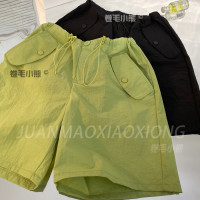 多巴胺穿搭工裝短褲女運動美式五分褲子夏季薄款速乾高腰休閒闊腿