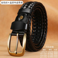 Ремни мужские из натуральной кожи, винтажные, с золотой пряжкой, повседневные, для джинсов