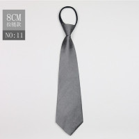 Галстук на молнии для мальчиков и девочек, повседневный однотонный галстук-бабочка из полиэстера, цвет зеленый/желтый/серый, аксессуары для простоты, модная одежда, 8*38 см