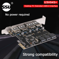 4 порта USB 3,0 PCIe Плата расширения PCI Express PCIe usb-хаб адаптер SSU U3V04S 4-портовый контроллер USB3.0