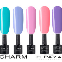 ELPAZA Professional CHARM, Нежные цвета, Гель-лак 10мл. Набор 5шт