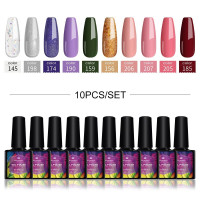 PHOENIXY/Набор гель-лаков для ногтей: 10 цветов, гелевая краска, полупостоянный смешанный лак для базового и верхнего нейл-арта