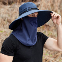 Панама Мужская камуфляжная с вуалью, летняя Водонепроницаемая шапка от солнца, для защиты от песка, для отдыха на открытом воздухе, кемпинга, рыбалки