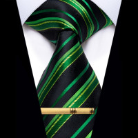 Классический зеленый мужской галстук для бизнеса женский модный галстук с зажимом для свадьбы жениха 8 см Шелковый однотонный шейный платок подарок на день рождения
