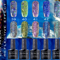 ELPAZA Professional REFLECTIVE, Светятся в темноте, Гель-лак, В наборе. 5шт.