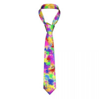 Неоновый галстук с ярким принтом брызг блузка с узором галстук для шеи Свадебные аксессуары из полиэстера шелка для мужчин галстук