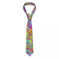 Галстук с неоновым принтом, фиолетовый галстук с принтом из полиэстера и шелка, дизайнерские Галстуки для шеи, подарок, формальный мужской галстук для рубашки