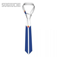 Галстук в клетку с эмблемой флага Сен-Мартина для мужчин и женщин