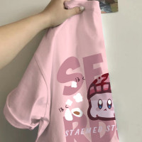 出乎意料的好穿！短袖t恤女2023夏季新款粉色溫柔風寬鬆休閒上衣