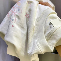 多巴胺甜美風！夏季純棉短袖t恤女寬鬆簡約印花復古打底正肩上衣