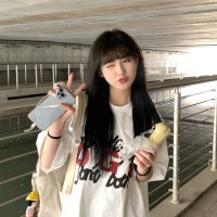 短袖T恤女寬鬆韓版潮oversize2023夏季純棉寬鬆原創設計半袖上衣