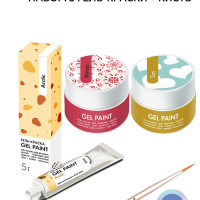 Runail Professional Набор для маникюра и педикюра/Гель-краска 3 шт/Кисть для дизайна Nail Art Nylon