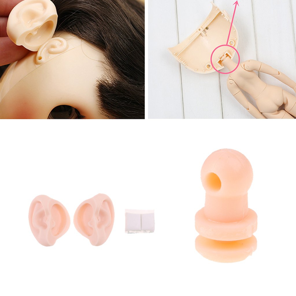 Steady Neck Connector Head Fixer Ears Paste Set  for Blythe Dolls Custom DIY Making Accessory