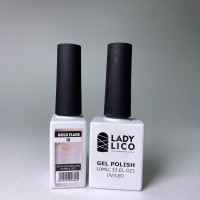 Гель лак светло-сиреневый, с золотой поталью для маникюра, 10 мл