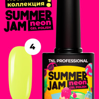 TNL Гель лак для ногтей Neon Summer Jam №04 - неоновый лаймовый (желтый), 10 мл