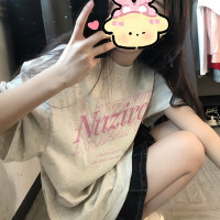 小個子正肩短袖t恤女夏季新款oversize原創小眾設計港味chic上衣