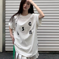 WASSUP美式復古hiphop正肩短袖t恤女潮牌重磅純棉寬鬆圓領情侶裝