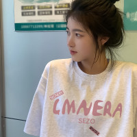 短袖t恤女夏季2023新款設計感小眾寬鬆小個子半袖小清新甜美上衣