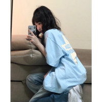 短袖女小眾設計感潮牌T恤2023新款夏季寬鬆小個子多巴胺穿搭上衣