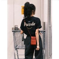 黑色純棉短袖t恤女夏季2023新款洋派減齡獨特別致小眾設計感上衣