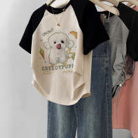 美式高級感短款T恤短袖女2023新款夏日辣妹女裝ins潮純棉修身上衣