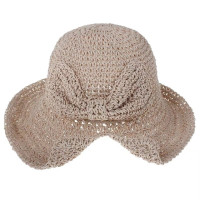 Шляпа женская Соломенная с бантом, маленький головной убор для защиты от солнца, складная, с разрезом, летняя
