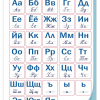 Плакат СтильМаркет "Обучающий постер по русскому языку Алфавит азбука детям", 69 см х 49 см
