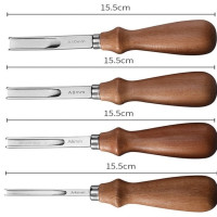 Практичный Нож для кожевенного ремесла, нож для резки кромок, нож для резки кожевенного ремесла «сделай сам», ручной инструмент для ремесла с деревянной ручкой