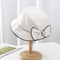 Женская весенне-летняя шляпа с защитой от солнца, украшенная грушей, рыбацкая шляпа, уличная Складная летняя Панама с бантом