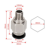 10 шт. пневматические разъемы для 3D принтеров, детали, соединитель bowden Quick Jointer 1,75/3 мм, труба pc4 m6 m10, фитинги, ПТФЭ трубка 2/4 мм