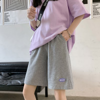 運動短褲女夏季薄款2023新款韓版五分褲黑色寬鬆直筒休閒闊腿五分褲