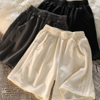 短褲女夏2023新款休閒運動褲高腰顯瘦寬鬆直筒闊腿五分褲子潮ins