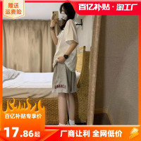 灰色短褲女夏新款直筒五分褲高腰顯瘦休閒褲寬鬆闊腿五分褲子運動褲