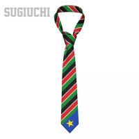 Мужские и женские галстуки с эмблемой флага Южного Судана, повседневные Галстуки в клетку, костюмы, тонкий галстук для свадебной вечеринки, деловой ГАЛСТУК