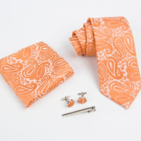 Ikepeibao королевский синий мужской комплект с галстуком Пейсли с цветочным рисунком, наборы металлических запонок и зажимов в полипропиленовом пакете