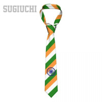 Индийский флаг эмблема Мужчины Женщины шейные Галстуки Повседневный галстук в клетку костюмы Тонкий Свадебный галстук для вечеринки в деловом стиле галстук