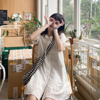 五折不退換 奶兔星球-自制“迷霧花園“特種機繡泡泡袖洋裝