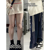 梨形身材穿搭大尺碼女褲運動褲女秋胖mm顯瘦遮胯寬鬆垂感休閒寬褲