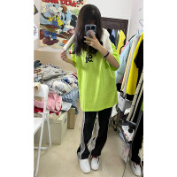 國潮高街ins美式運動褲女夏季直筒顯瘦大尺碼胖mm休閒小個子衛褲子