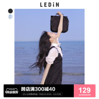 樂町學院風洋裝2023春夏新款女裝小黑裙假兩件抱嬰袋流行日系少女