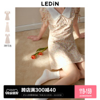 樂町果汁薔薇洋裝2023夏新款女吊帶長裙茶歇法式清新碎花收腰裙