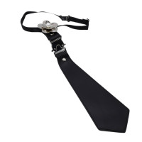 Японский женский черный галстук из искусственной кожи, готический панк, жемчужный цветок, регулируемый галстук-бабочка, школьная форма, фотоформа, Прямая поставка