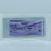 Нить хирургическая рассасывающаяся Mepfi-D (фиолетовая из полидиоксанона PDO), 0,75м с иглой HR40мм.