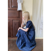 HelloooEat 顯白韓版方領泡泡袖洋裝2023夏季新款短袖a字長裙