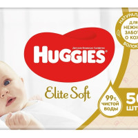 Влажные салфетки Huggies Elite Soft для новорожденных, 56шт