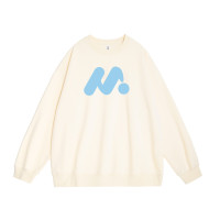 CAPRICORN圓領字母小眾設計休閒厚棉女2023新款加絨加厚長袖上衣