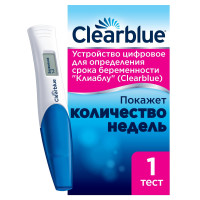Тест цифровой для определения беременности Clearblue, с индикатором срока беременности, 1 тест