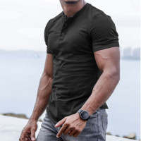 戶外亨利圓領男速乾短袖夏季透氣排汗速乾衣power運動T恤dry上衣