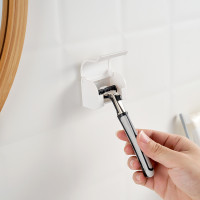 日本KM.833.粘贴式剃须刀架子须刨收纳架 自带粘胶贴壁式胡子刮架