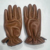 Перчатки мужские зимние из козьей кожи, варежки из растительного дубления, в стиле ретро, с коричневым бархатным утеплителем для сохранения тепла на запястье